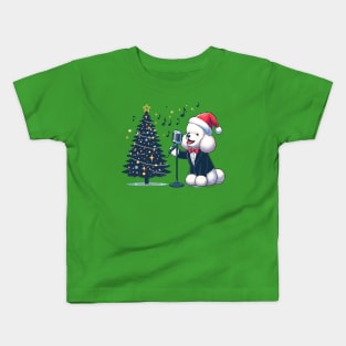 Poodle Dog Singing Christmas Kids T-Shirt
